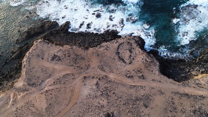 landscape and sunset on the Atlantic coast watching the breaking of the waves