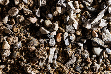 Crushed sand at a construction site