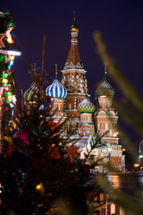 Fototapeta na wymiar Christmas decoration at the city street in Moscow