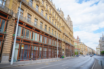 Fototapeta premium Streets of Budapest with European buildings. Budapest, Hungary