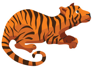 Cartoon tiger flat illustration