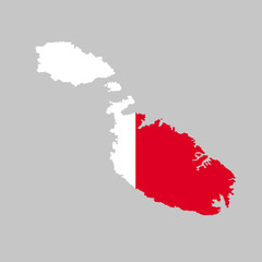 Fototapeta premium Vector illustration of Malta flag map. Vector map.