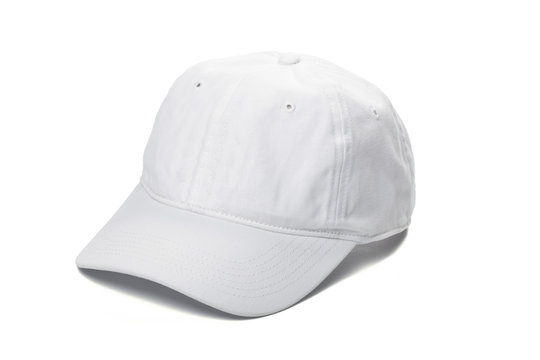 White baseball cap or Working peaked cap. Isolated on a white background.