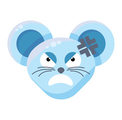 Mouse face angry emoticon sticker