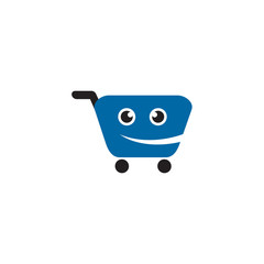 Shopping cart icon logo design vector template