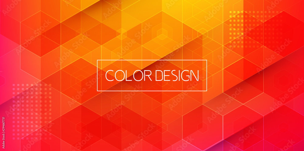 Poster vector abstract geometric background. template brochure design. color hexagon shape