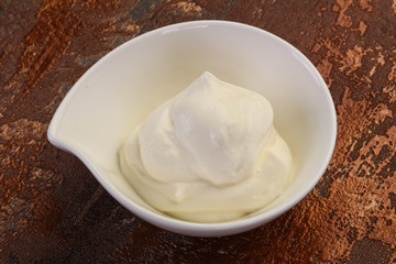 Sour cream in the bowl