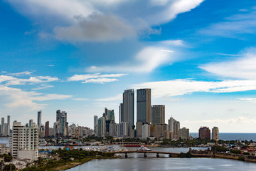 Fototapeta na wymiar Panorámica Ciudad Cartagena de Indias