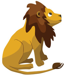 Cartoon lion flat vector illustration