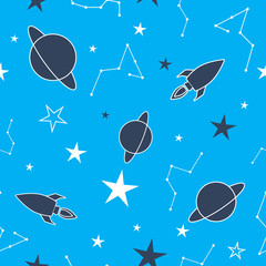 Galaxy pattern with spaceships