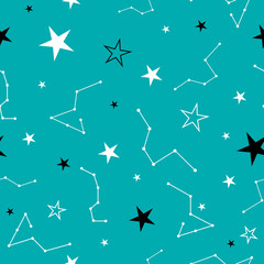 Stars in the night sky seamless vector pattern repeat