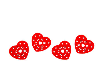 Christmas composition with xmas decorations over the white background