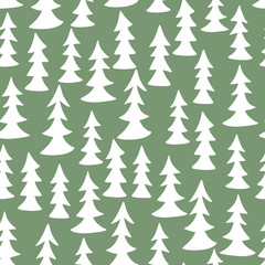 Obraz premium Seamless pattern with hand drawn trees