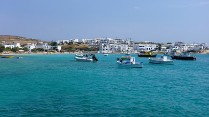 Obraz na płótnie Canvas Photo of famous sandy turquoise beach of Ammos near main port of Koufonisi island, Small Cyclades, Greece