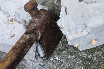 Brick broken into two parts