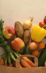 colourful mix of fresh vegetables and fruits