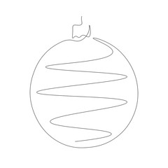 Christmas decoration element toy ball, vector illustration