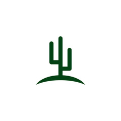 Cactus plant icon logo design vector template