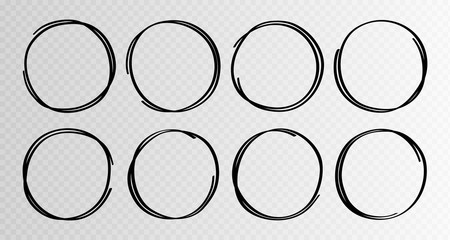 Hand drawn circles sketch frame super set. Rounds scribble line circles. Vector illustrations