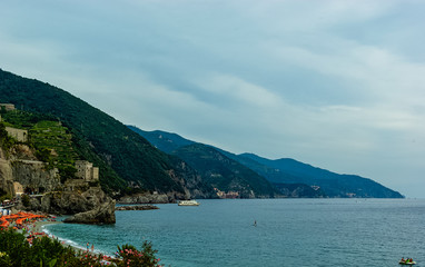 Fototapeta na wymiar Panoramic View of Monterosso al Mare, Cinque Terre, Italy