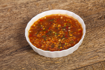 Thai style spicy chilli sauce