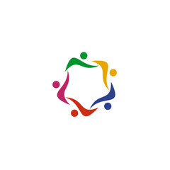 Community and adoption care logo design vector template