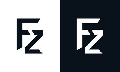 Minimalist abstract letter FZ logo. This logo icon incorporate with two abstract shape in the creative process.