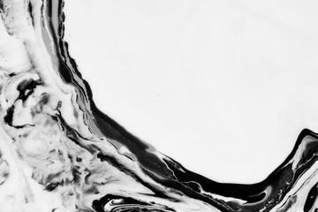 Abstract painting technique Ebru .Turkish style Ebru on the water with acrylic paints press waves.Modern art marble liquid texture