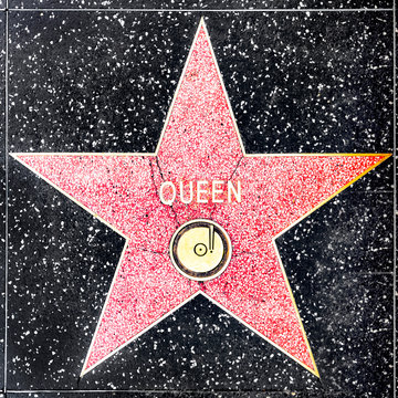 closeup of Star on the Hollywood Walk of Fame for queen