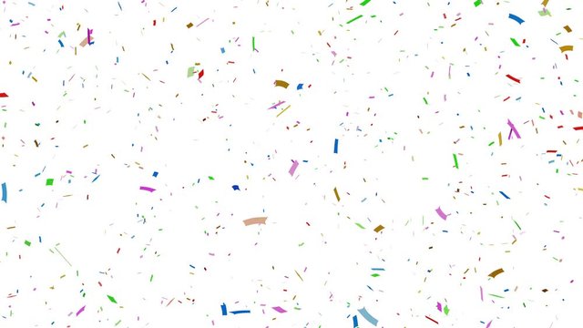 Colorful confetti isolated on white background, alpha matte.