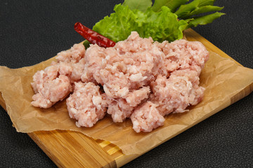 Homemade pork minced meat for cooking