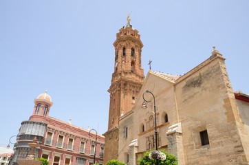 Fototapeta na wymiar Buildings at plaza of Antequera, Andalusia, Spain