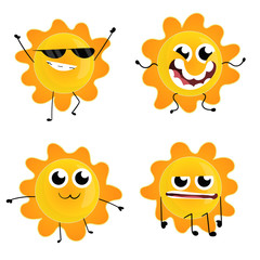 Cheerful, cute, orginal sun figures cartoon character