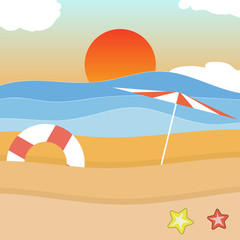 Fototapeta na wymiar summer holidays concept illustration
