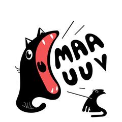meowing cute black cat