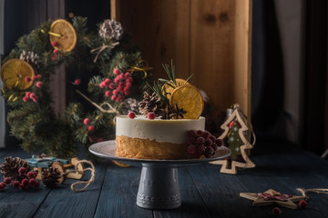 Double cheesecake with berries