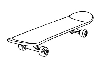 skateboard contour vector illustration