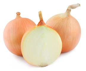 Onions isolated on white.