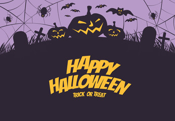 Happy halloween silhouette,night scene template,for poster and banner,vector.