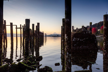 Obraz premium Mt Rainier Puget Sound Sunrise