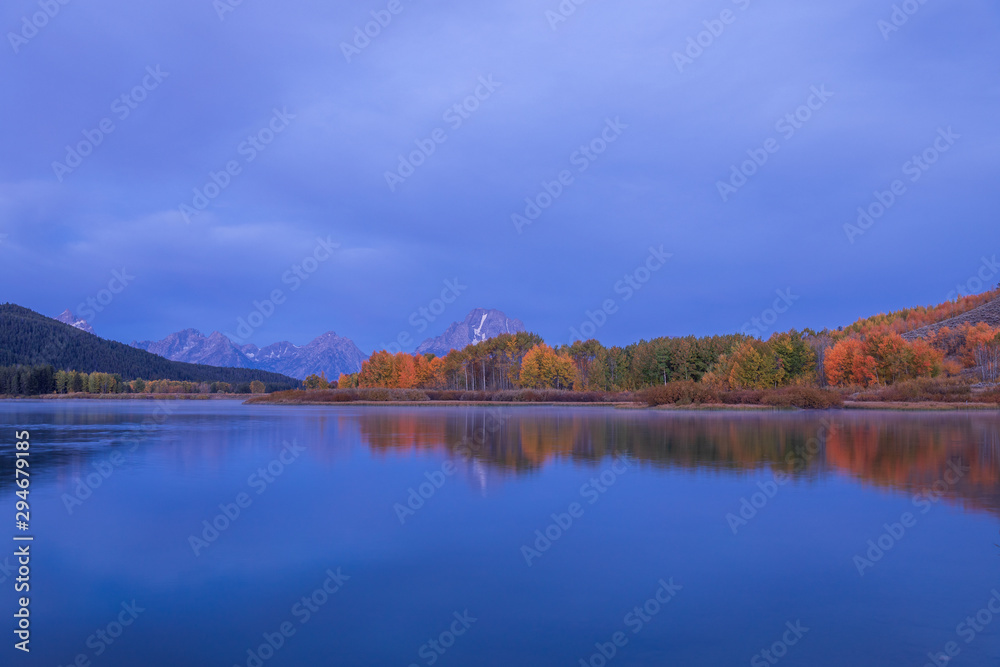 Sticker Scenic Autumn Teton Landscape Before Sunrise