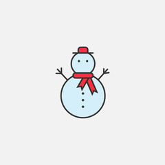 Snowman icon on a white background. Vector illustration.
