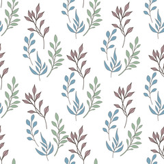 Texture with flowers and plants. Floral ornament. Original flowers pattern.