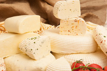 Cheese with vegetables and herbs