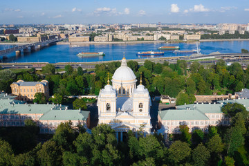 Alexander Nevsky Lavra (Monastery) in Saint Petersburg, Russia. Holy Trinity Cathedral