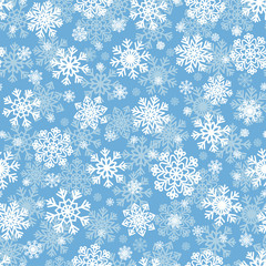 Snowflake Christmas seamless pattern. You can use for paper, wallpaper, wrapping, background. Vector illustration