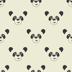 Fototapeta premium Cute panda. Seamless vector illustration with abstract image of pandas