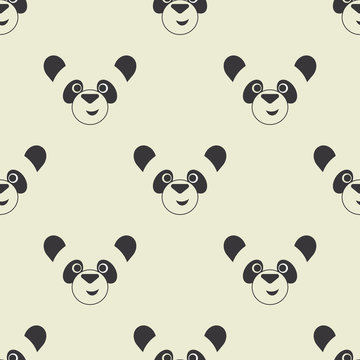 Cute panda. Seamless vector illustration with abstract image of pandas