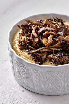 Stock Photo of Sheet Pan Roasted Mushrooms and Garlic
