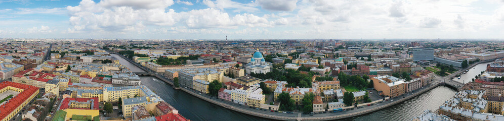 Obraz premium Panorama St. Nicholas Cathedral with a bell tower in St. Petersburg